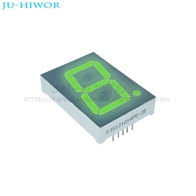 

10pcs 1.2 Inch 10Pins 1 Digit Bit 7 Segment Jade Green LED Digital Display Digitron 120101AGG 120101BGG Common Anode Cathode