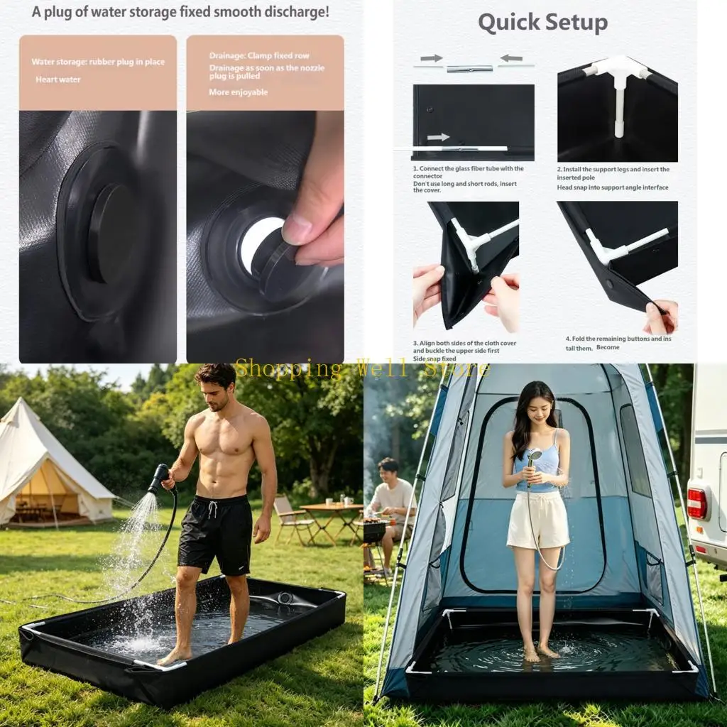 KX4B Portable Outdoor Rinse Tray for Camping Wash and Travel Use Daily