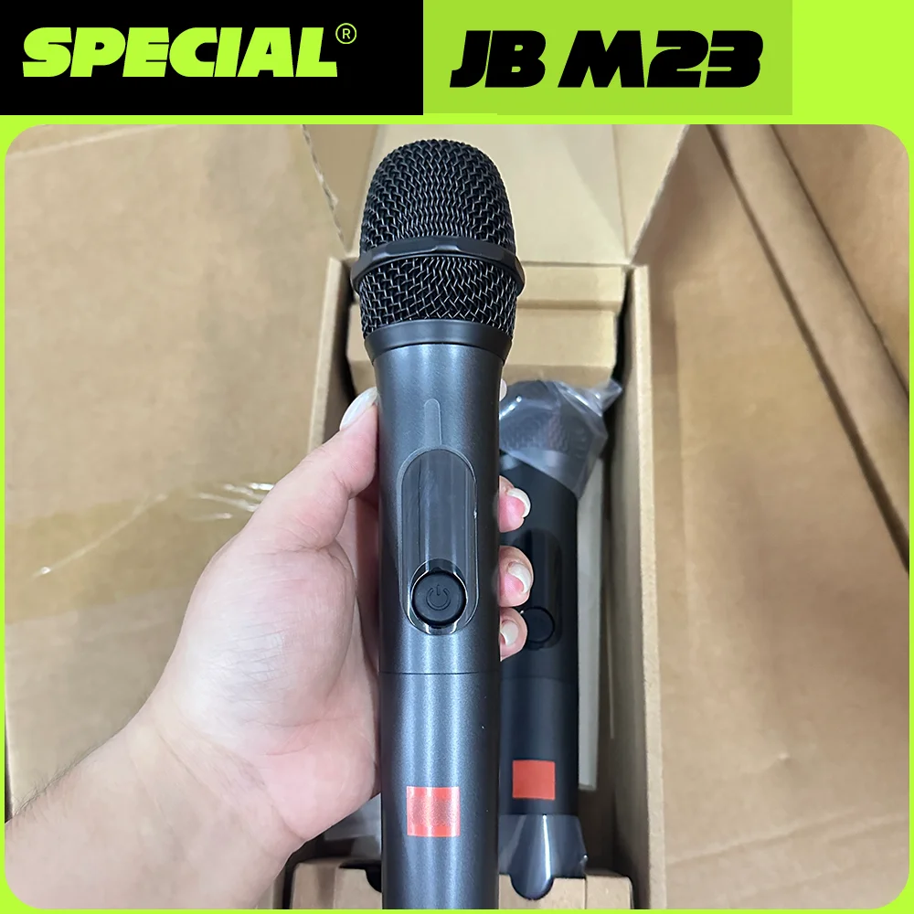 M23 UHF 2 Channel Wireless Microphone System with Rechargeable Receiver Cordless Handheld Mic for Karaoke Church Party DJ