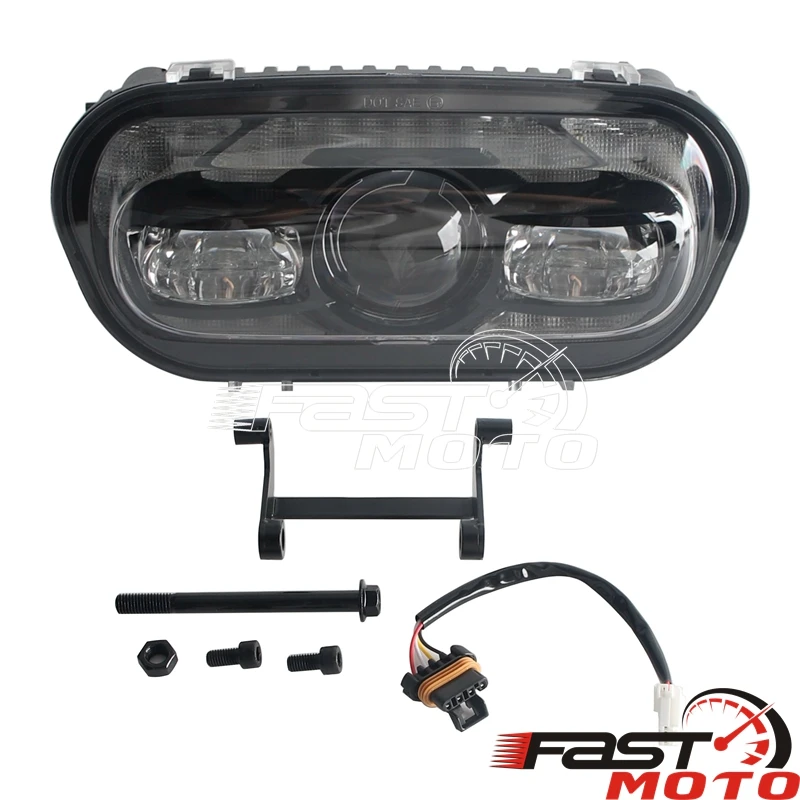 LED Headlight W/ Bracket Head Light DRL High Low Beam Projector Headlamps Motorcycle Front Lamp For Harley Dyna FXDF Fat Bob