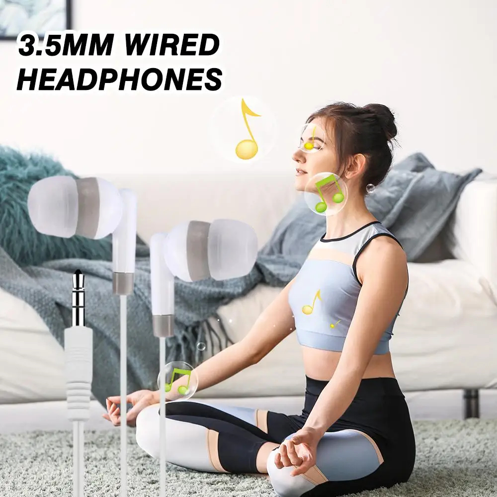 3.5mm Wired Headphones In-ear Micless Sport Earbuds Earplugs Universal Without Mic X0C9