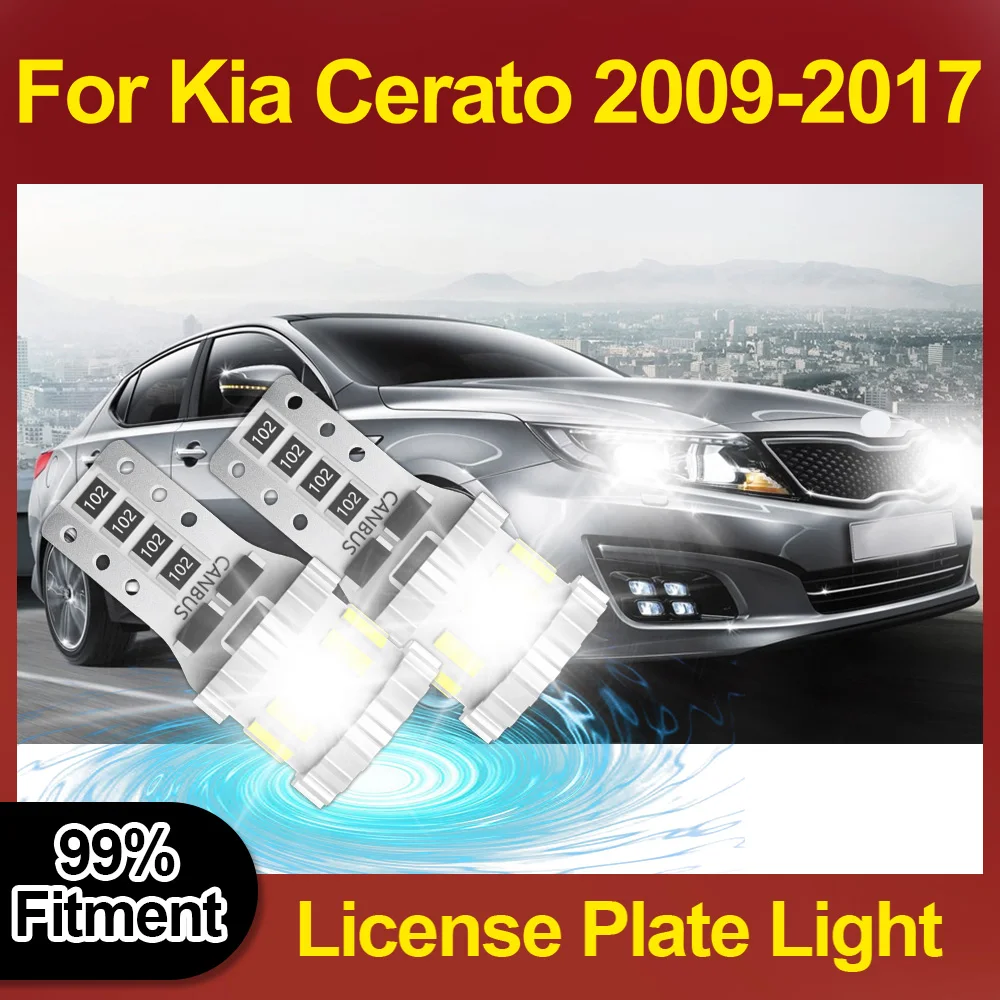 

2X T10 W5W License Plate Light 3400LM High Power Dynamic Flashing Led Lamp to the Car 6000K White For Kia Cerato 2009 2010-2017