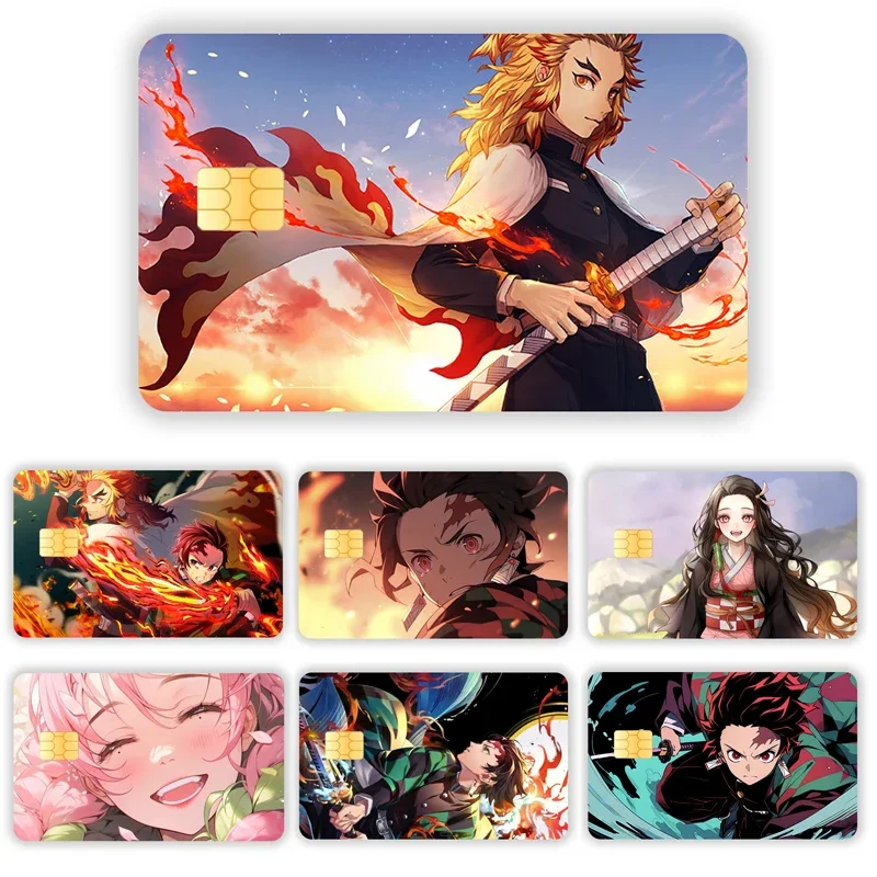 Waterproof Sticker Decoration Debit Bank Charge Card Protective Film Cartoon Credit Card Skin Stickers Demon Slayers