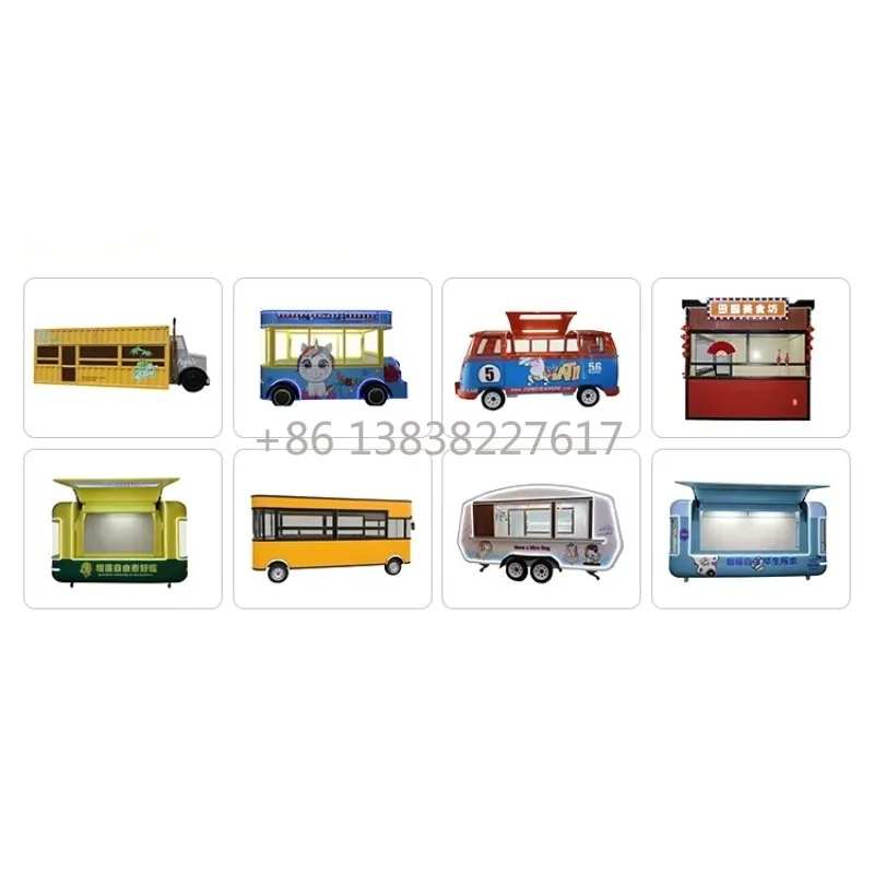 Multifunctional Aluminum Mobile Kitchen | Customizable Capacity Food Sales Trailer for Snack Food & Ice Cream