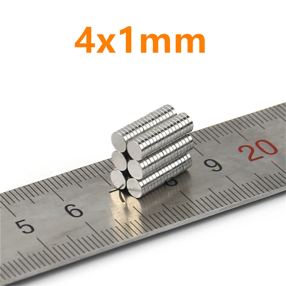 500 шт. Сильный Круглый редкоземельный неодимовый магнит N35 4*1 мм, художественное ремесло, холодильник 4x1 мм