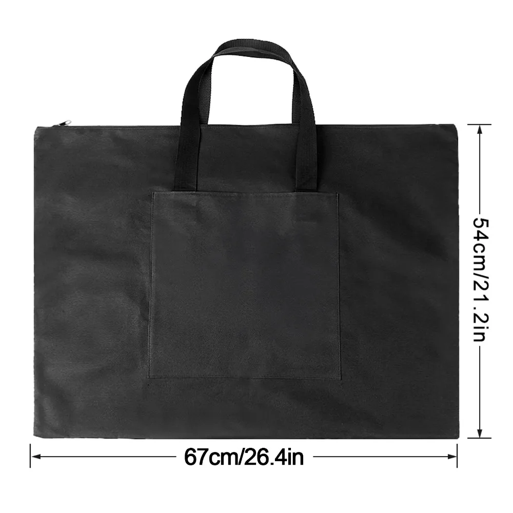 Torba na portfolio artystyczne A2 Oxford Canvas, wodoodporna, 54 x 67 cm, torba do przechowywania desek malarskich, zamykana na zamek błyskawiczny, torba na dokumenty artystyczne dla artystów. — zdjęcie produktu 6