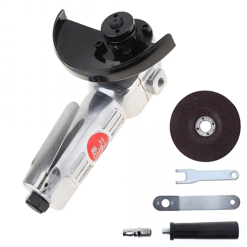 AhuHardware 4in High-speed Pneumatic Angle Grinder for Machine Polished/Cutting Performance with Disc Polished Piece&PVC Handle