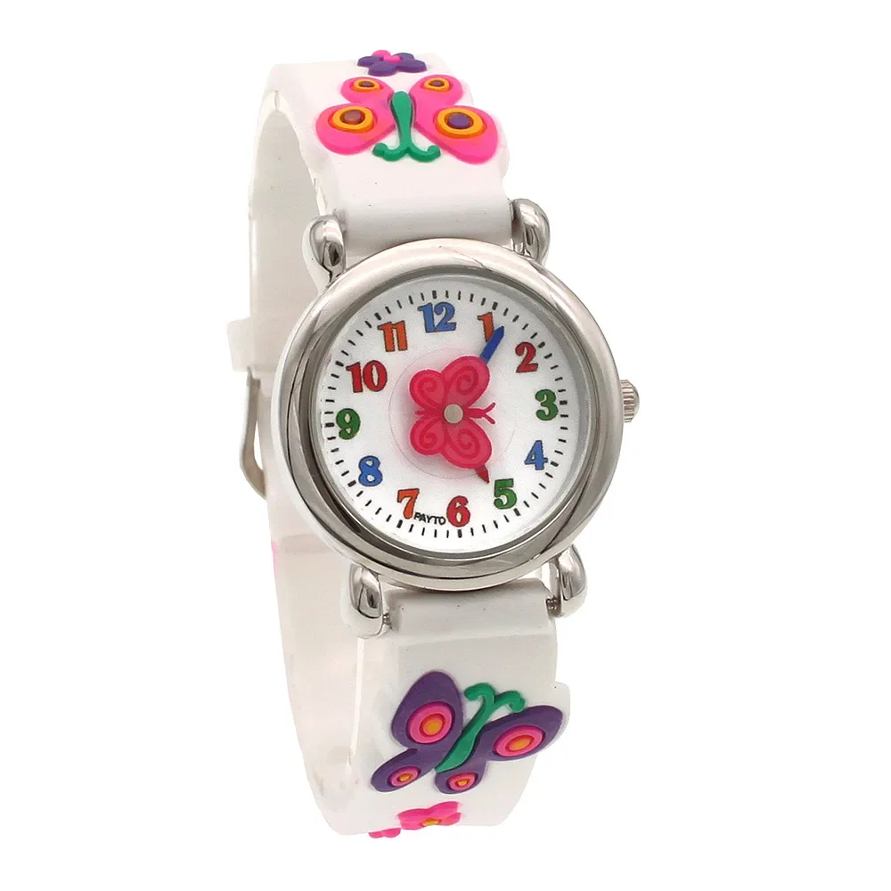 Fashion Digital Quartz Watch for Children with Cool Butterfly Design Silicone Strap Student Clock