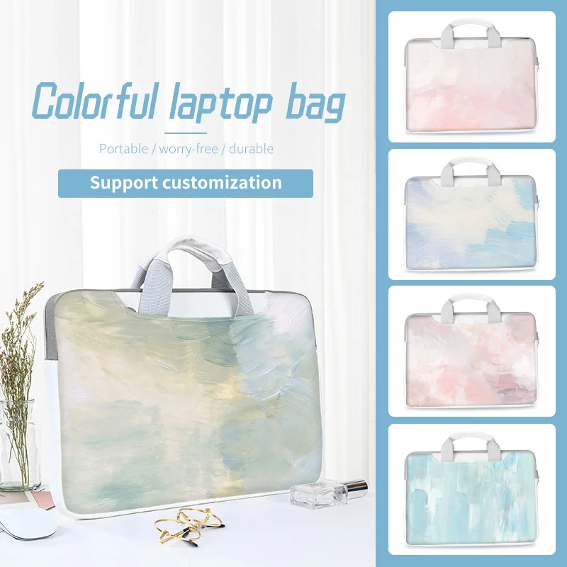 

DIY Oil Painting Laptop Bag Computer Case 13.3 14 15.6 17.3 inch for Macbook/Dell/HP/Asus/Lenovo Laptop Shoulder Hand Sleeve Bag