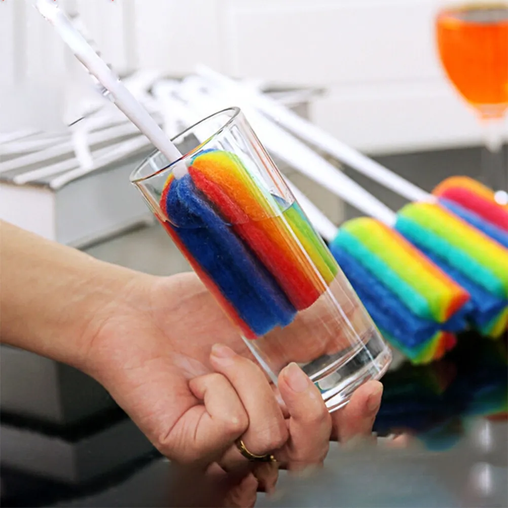 

Набор из 5 прочных щеток с длинной ручкой и губкой для мытья детских бутылочек, стаканов, графинов и стеклянной посуды