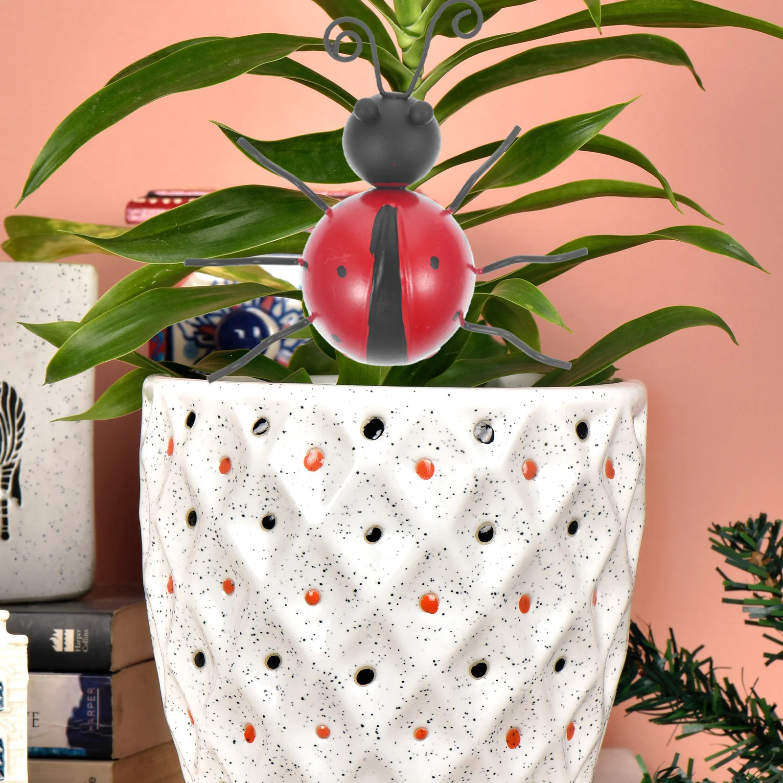 4 قطعة ديكور الخنفساء الحديد رائعة واقعية النمذجة مشرق اللون دائم حديقة ساحة زخرفة ديكور المنزل المشهد