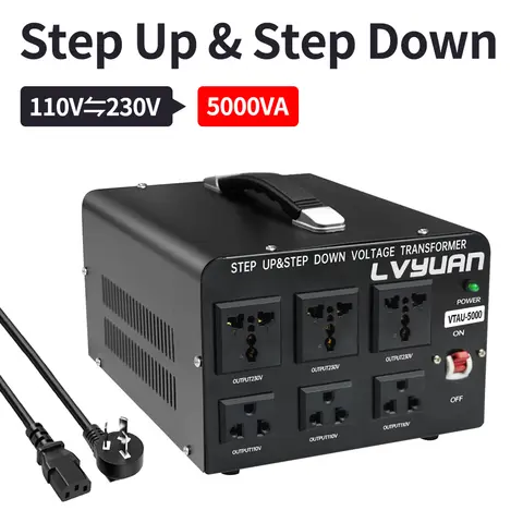 AC220V 110V Voltage Transformer 5000W/2000W/800W/500W EU&US Universal Socket Voltage Step Up/Step Down Converter Power Supply