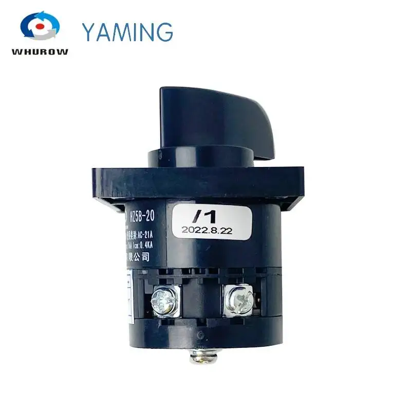 Yaming 전기 래칭 수동 회전 캠 전환 스위치, 2 포지션 4 터미널, 1 극, 690V 20A, HZ5B-20/1