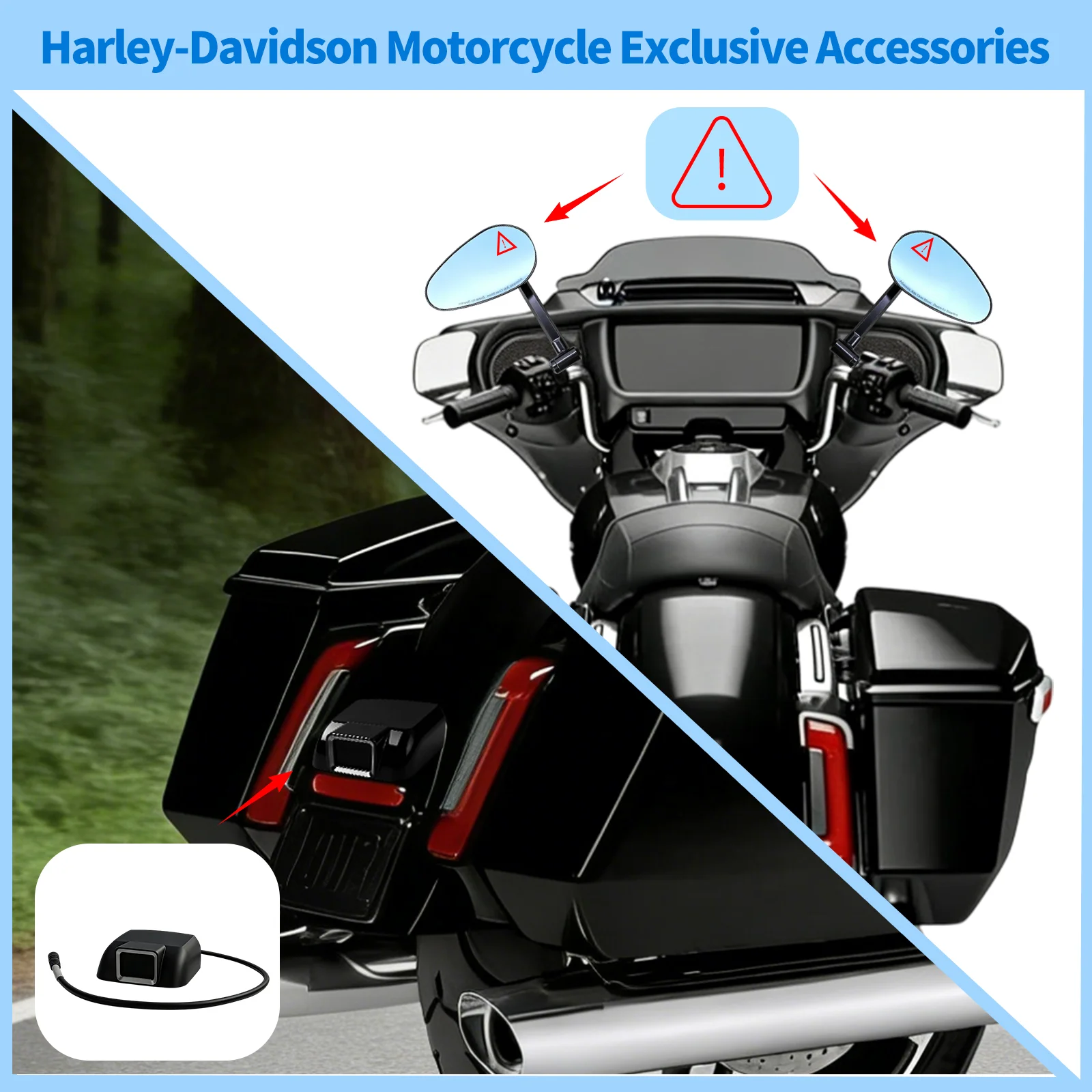 For Harley-Davidson GlideMotorcycle 77GHz BSD Radar Safety Kit Blind Spot Monitor & Lane Change Alarm IP67 accesorios moto