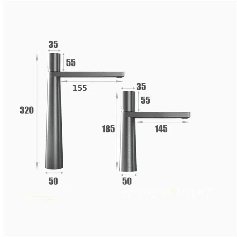 Tuqiu Basin Faucet Brass Bathroom Faucet Mixer Tap Black/Grey Faucet and basin Wash Hot Single Lavotory Faucet Handle Cold