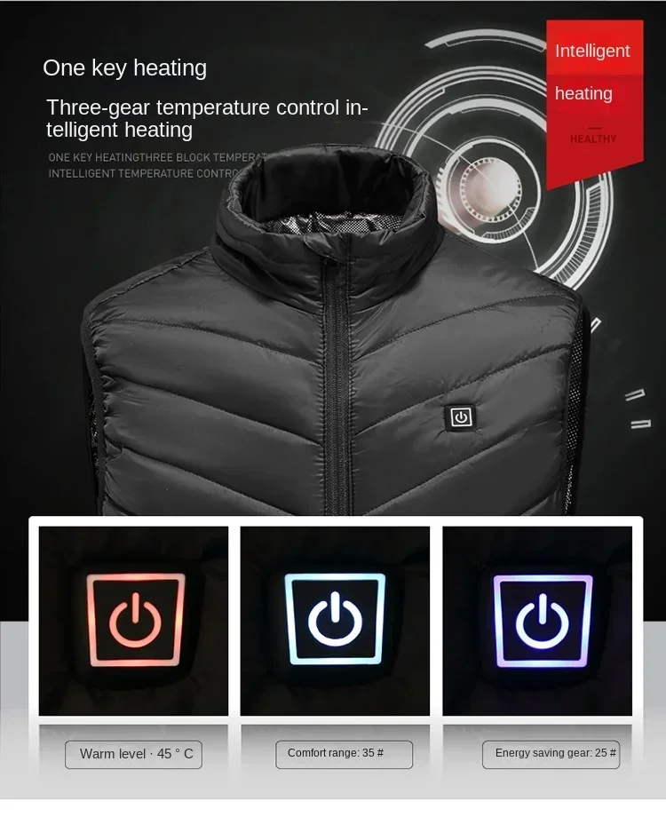 4 Heated Vest Zones Electric Heated Jackets Men Women Sportswear Heated Coat Graphene Heat Coat USB Heating Jacket for Camping