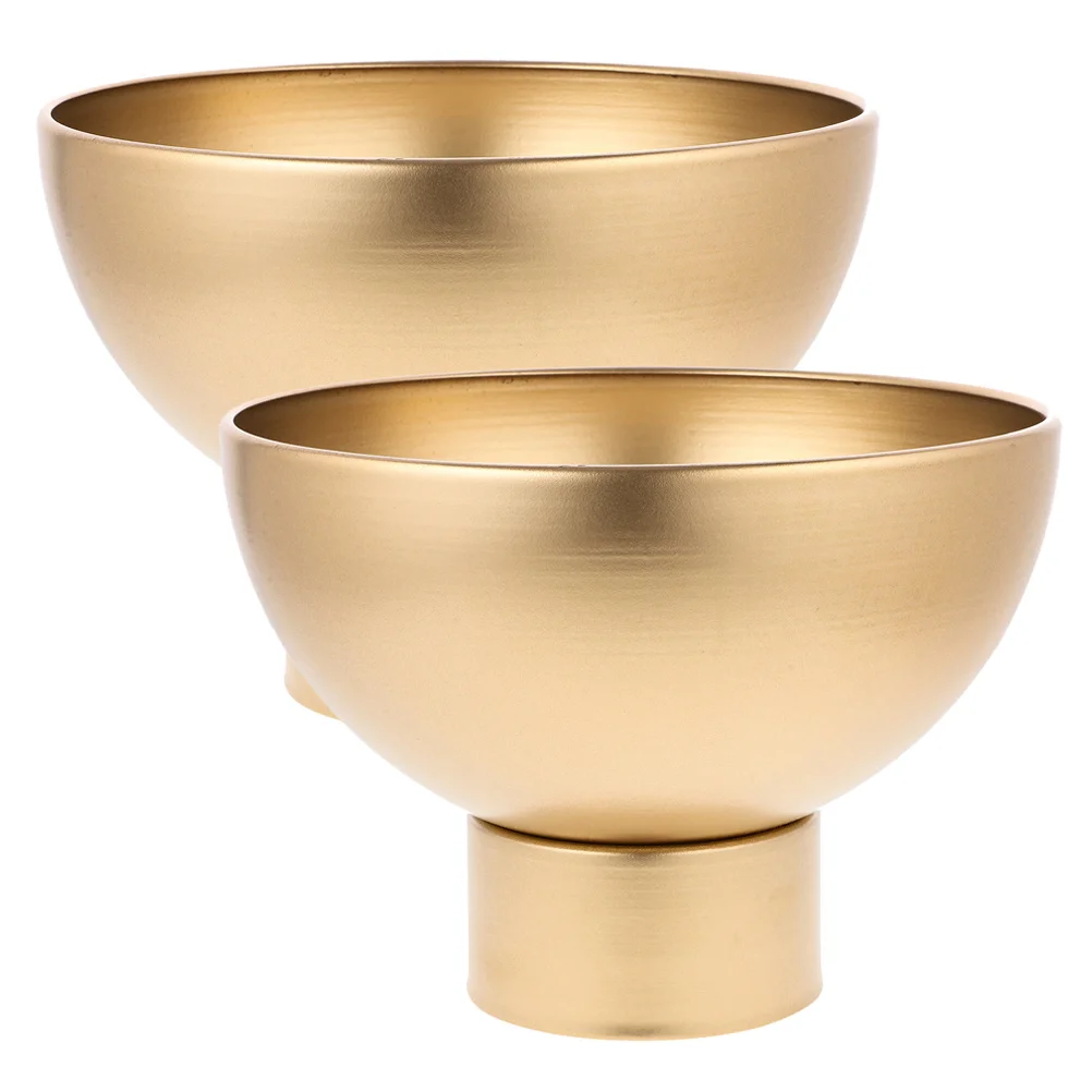 

2Pcs Metal Planter Decorative Flower Vase Iron Desktop Vase for Kitchen Dining Room Office Golden Vases for Centerpieces
