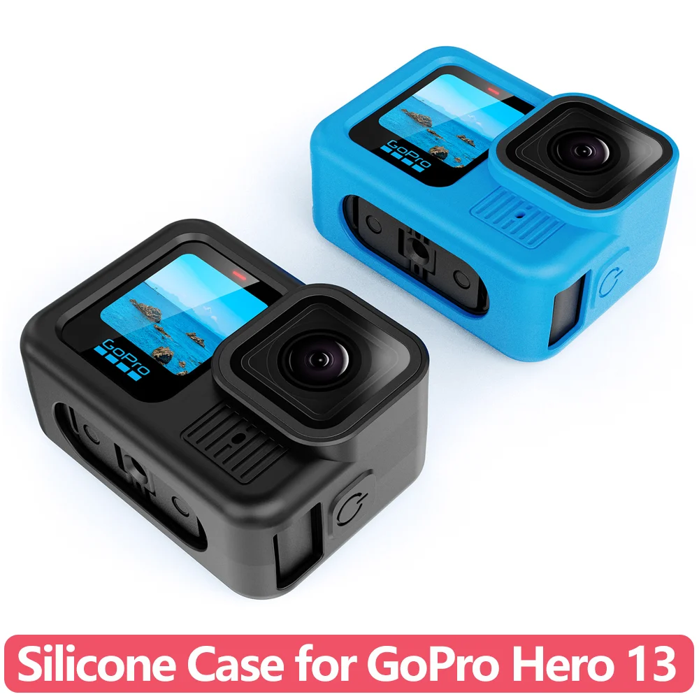 Soft Silicone Skin Cover Case Lens Cap for GoPro Hero 13 Action Camera Accessories Hand Strap Leash Anti-Slip Protective Bumper