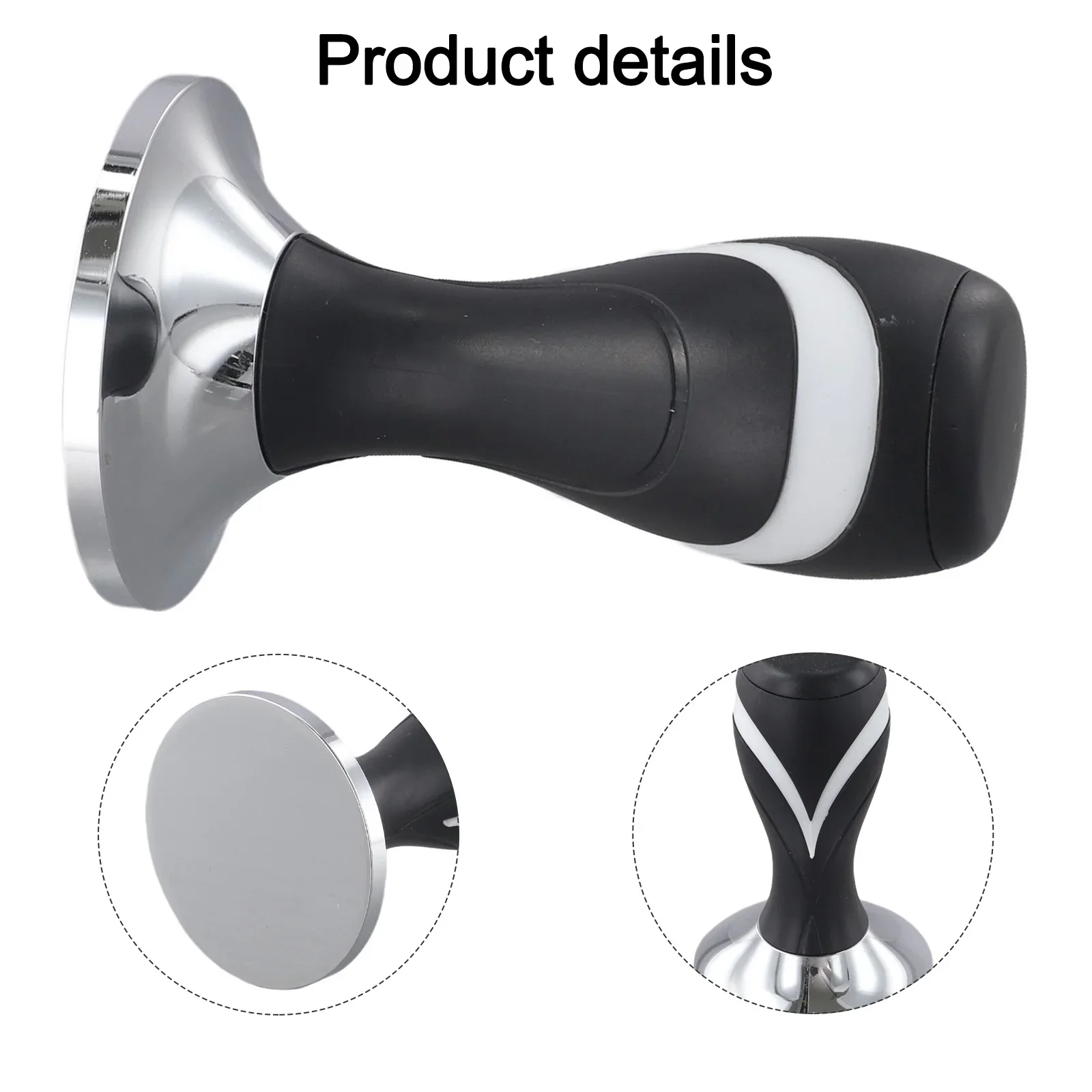 Flat Metal Base Tamper Brewing Tool ABS Handle Tamper Coffee Tamper Comfortable Grip Ergonomic Design Daily Brew