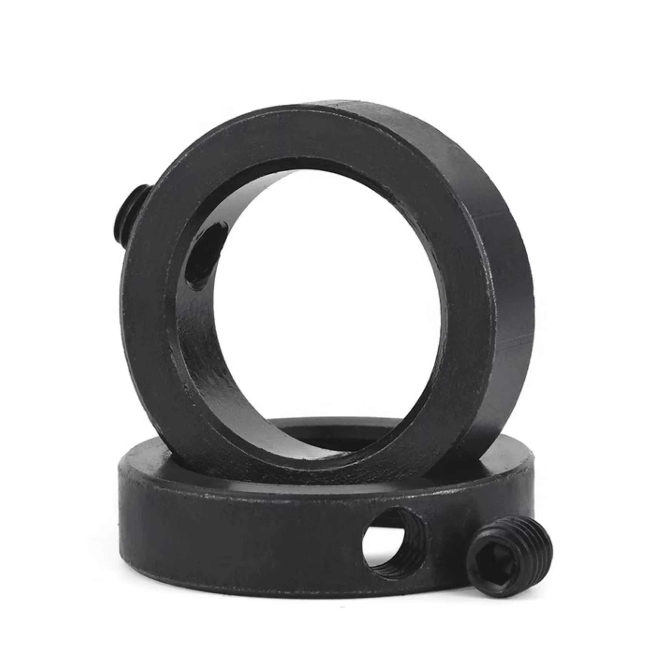 แหวนล็อคเพลาเหล็กกล้าคาร์บอนสีดำ ขนาด 8/10/12/14/15/16/17/18/20/22/30 มม. แหวนจำกัดระยะ แหวนยึด แหวนล็อค แหวนรองลูกปืน แหวนกันรุน