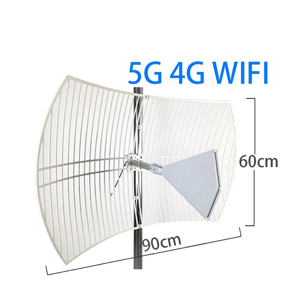 Outdoor Long Range Bipolarized Directional Parabolic Antenna 600-6500MHz for Improve 2G 3G 4G 5G Router Mobile Network Speed
