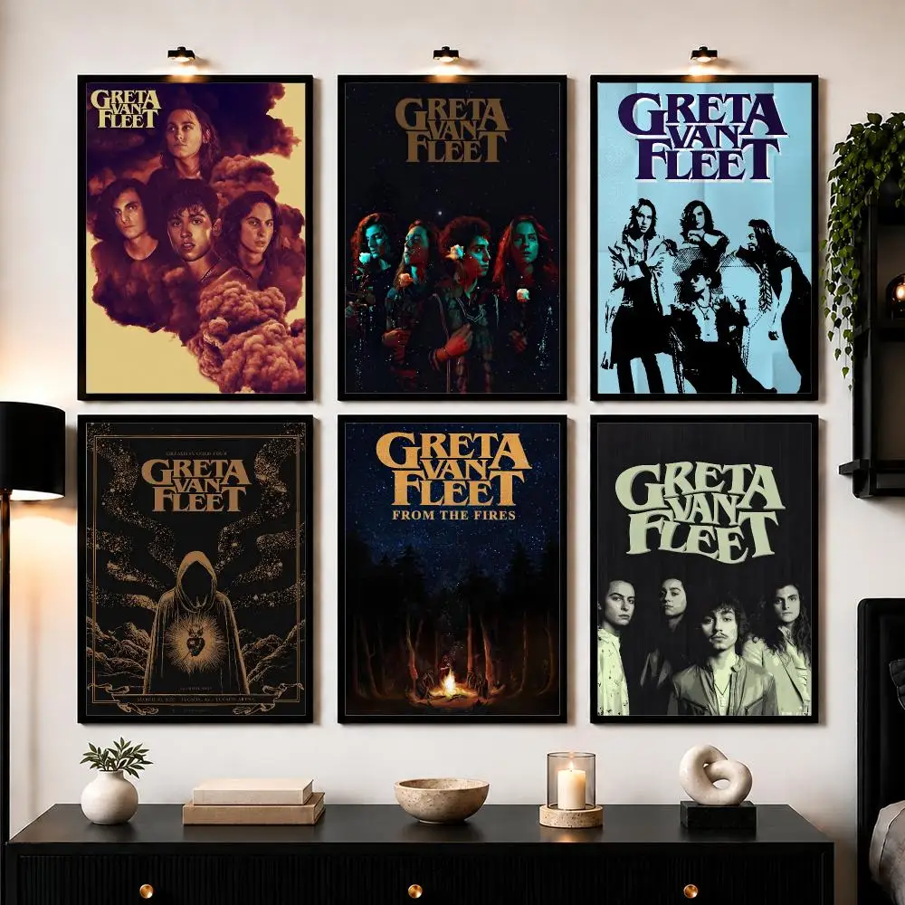 G-Greta Van Fleet Poster Wall Art Sticker For Living Bedroom Bar Home Decor Mural Painting Decoration