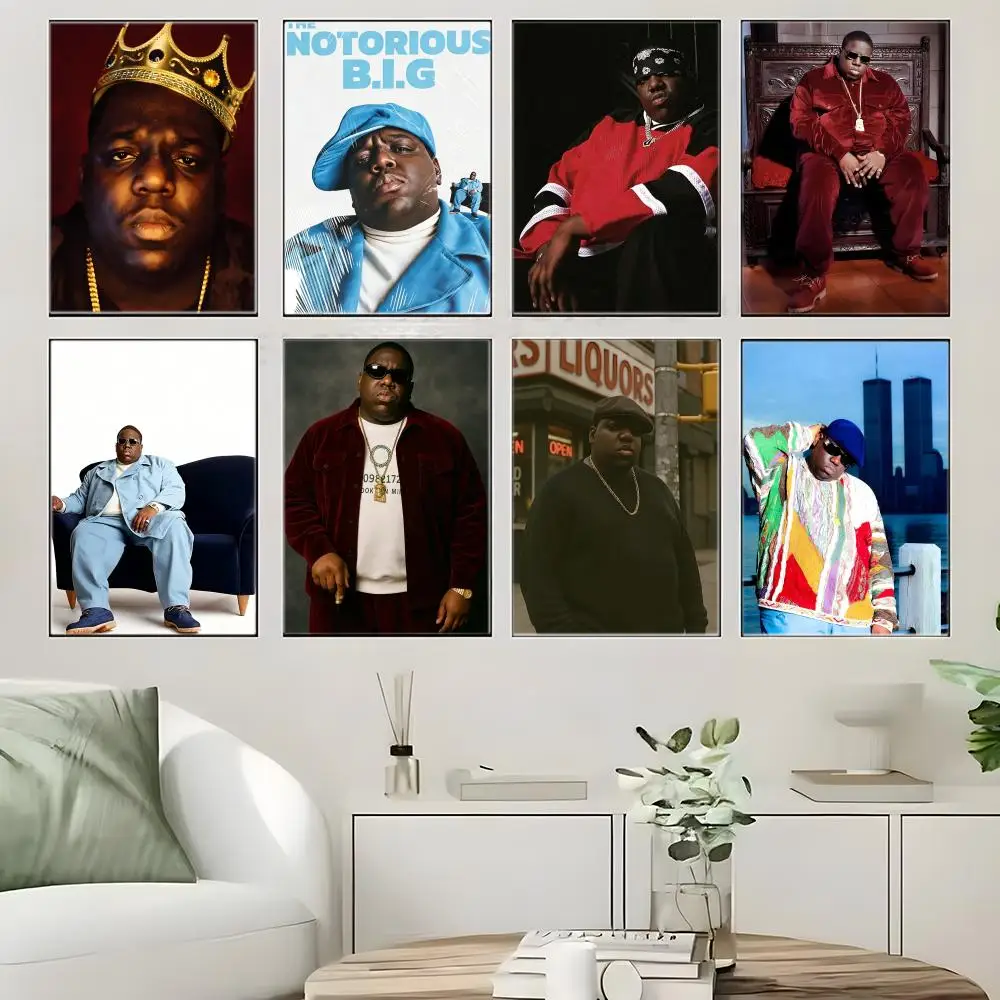 Star T-Thes Notorious BIGs Poster  Self-adhesive Art Waterproof Paper Sticker Coffee House Bar Room Wall Decor