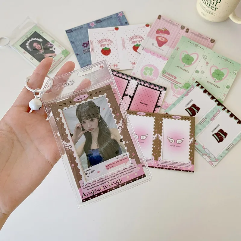

Милый корейский стиль, декор для фотокарт, ремесленная карта, держатель для фотодисплея с подвесной цепочкой, DIY K-pop, защита для коллекционных карточек