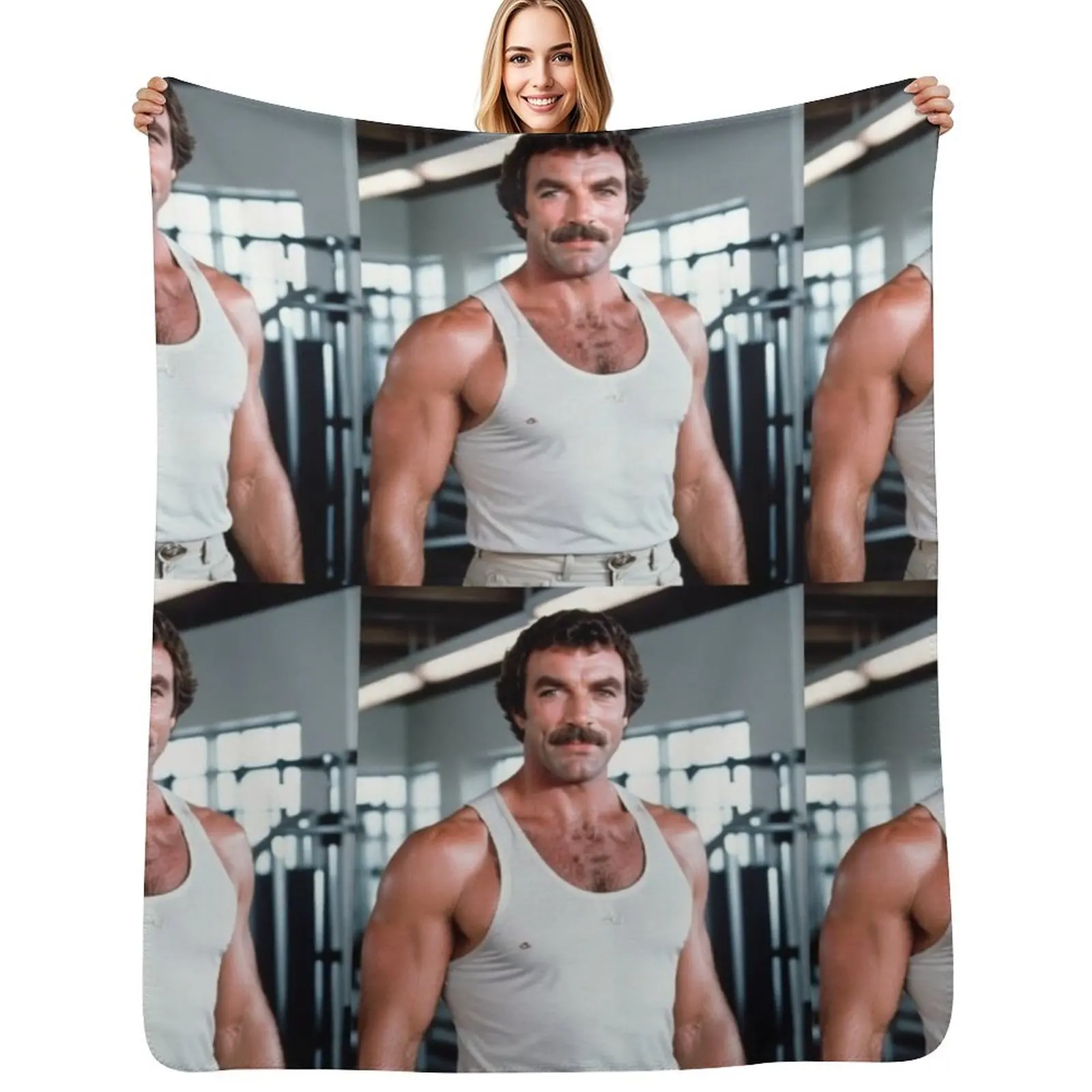 Tom Selleck vintage Throw Blanket Cozy Warm Blanket for Bed Room Decor