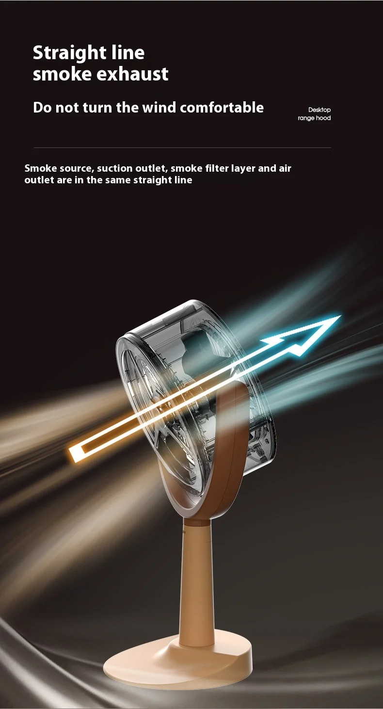 주방 데스크탑 레인지 후드용 휴대용 추출기 후드, 각도 조절 가능, USB 충전식, 실내 바베큐 냄비, 야외 캠핑