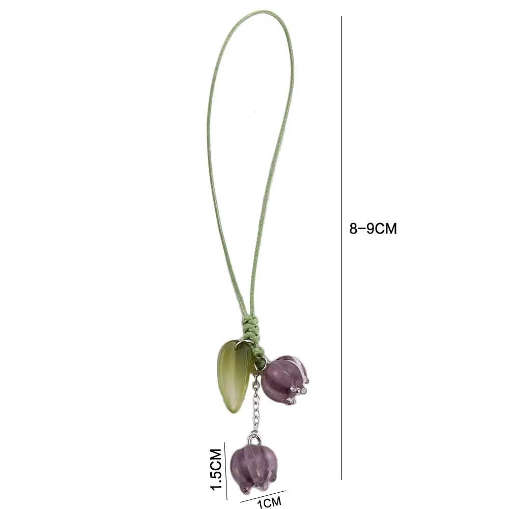 Cute Tulip Flowers Strap Lanyards Charms For Mobile Phone Case Keychain Car Key Chains Headset Cover Hang