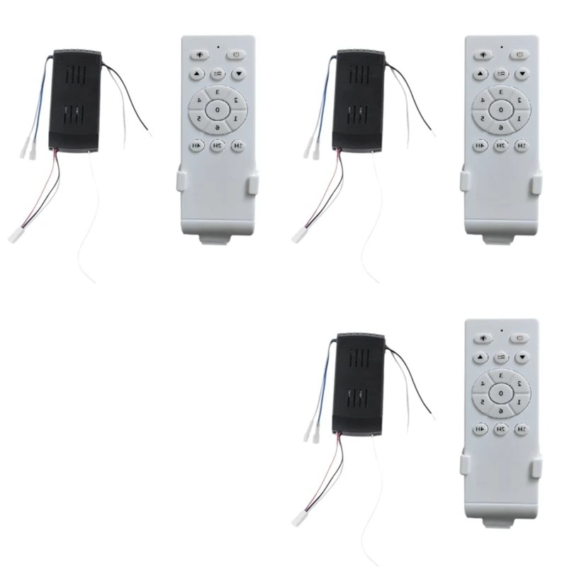 Practical Accessory 3X Universal Ceiling Fan Remote Control Kit Low Voltage 30W Dc Fan Light Driver Controller 6-Speed & Timing