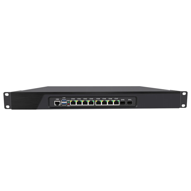 BKHD Rack Mount Firewall Router Server Core i3 i5 i7 8x1GbE 2x1G SFP Support Pfsense MikrotikOS SophosFW 989G 8L2F