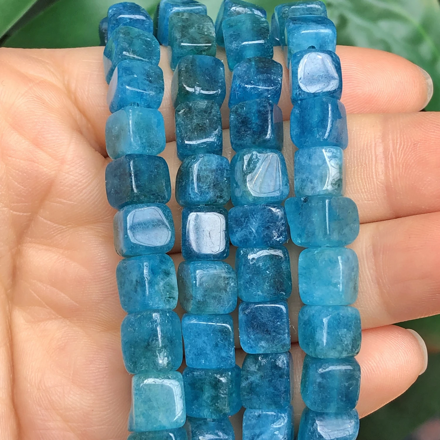 8mm Natural Stone Square Apatite Crystal Beads Cube Loose Beads For Jewelry Making DIY Charm Bracelet Necklace Accessories