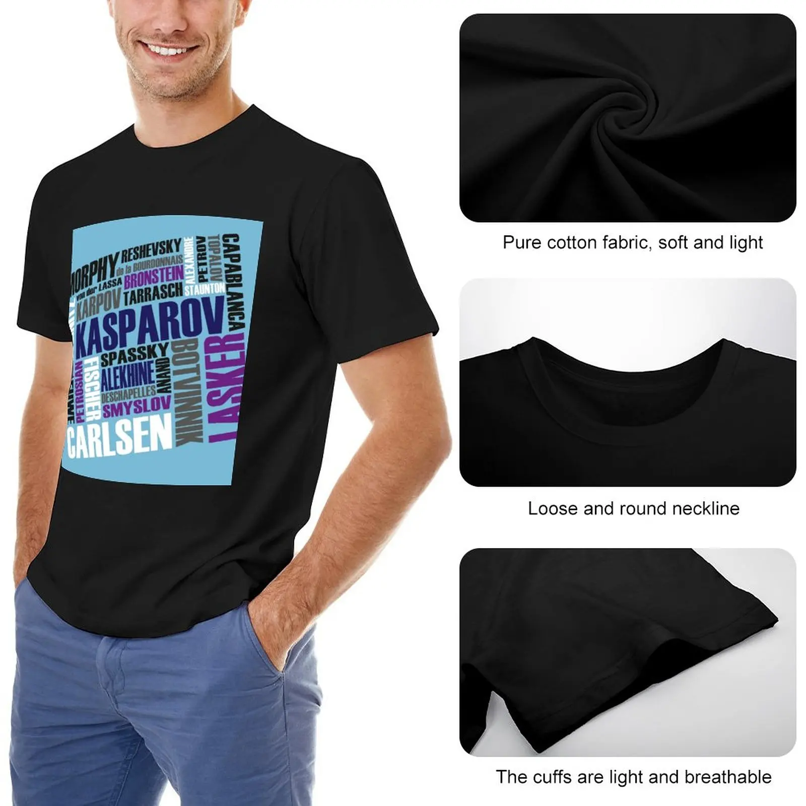 Chess T-Shirt Champs Design Champions T-Shirt black t shirt kawaii clothes new edition t shirt cute tops Men's cotton t-shirt