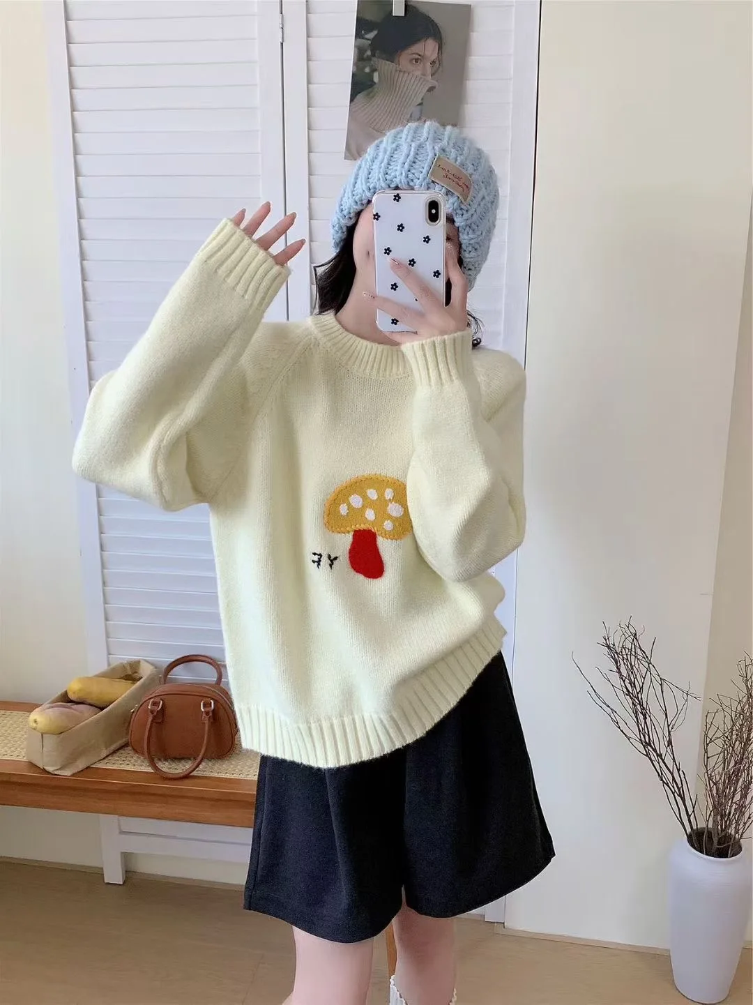 الأزرق الكرتون التطريز Thiened هوديي المرأة الخريف الشتاء جديد Sle الراقية تنوعا محبوك سترة تخفيف غير رسمي