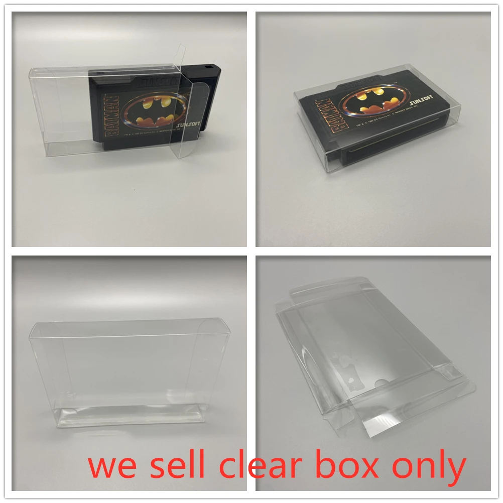 10Pcs PET Box Protector For Batman Bare card Transparent Collect Boxes For Nintendo FC Game Shell Clear Display Case For JPN