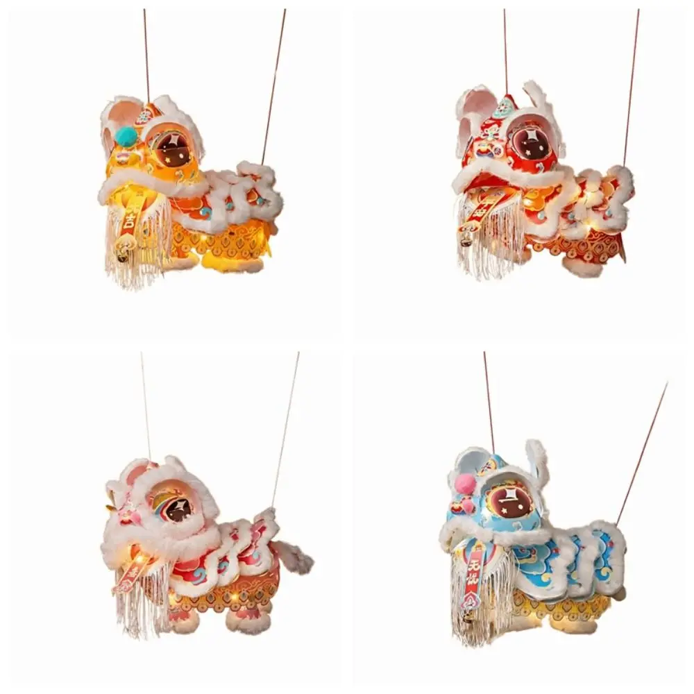 Picture 7: Lion Dance Mid-Autumn Festival Lantern Ancient Style DIY Material Package Chinese Style Lantern PVC Blessing Luminous Lantern