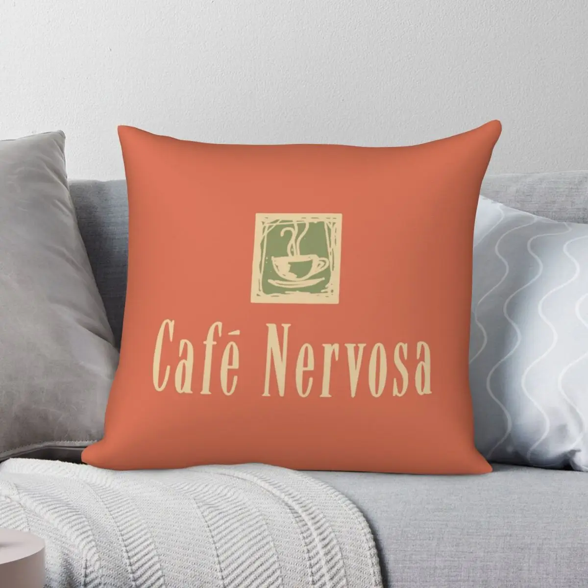 

Cafe Nervosa Sign Frasier Seattle Pillowcase Polyester Linen Velvet Printed Zip Decor Throw Pillow Case Bed Cushion Cover 45x45