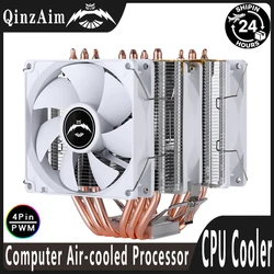 QiuzAim Twin Towers Radiator 4/6 Heat Pipe Cooler Fan Efficient Air-Cooled Compatible LGA115X 1200 1700 2011 2066 X99 E5 AM4 AM5