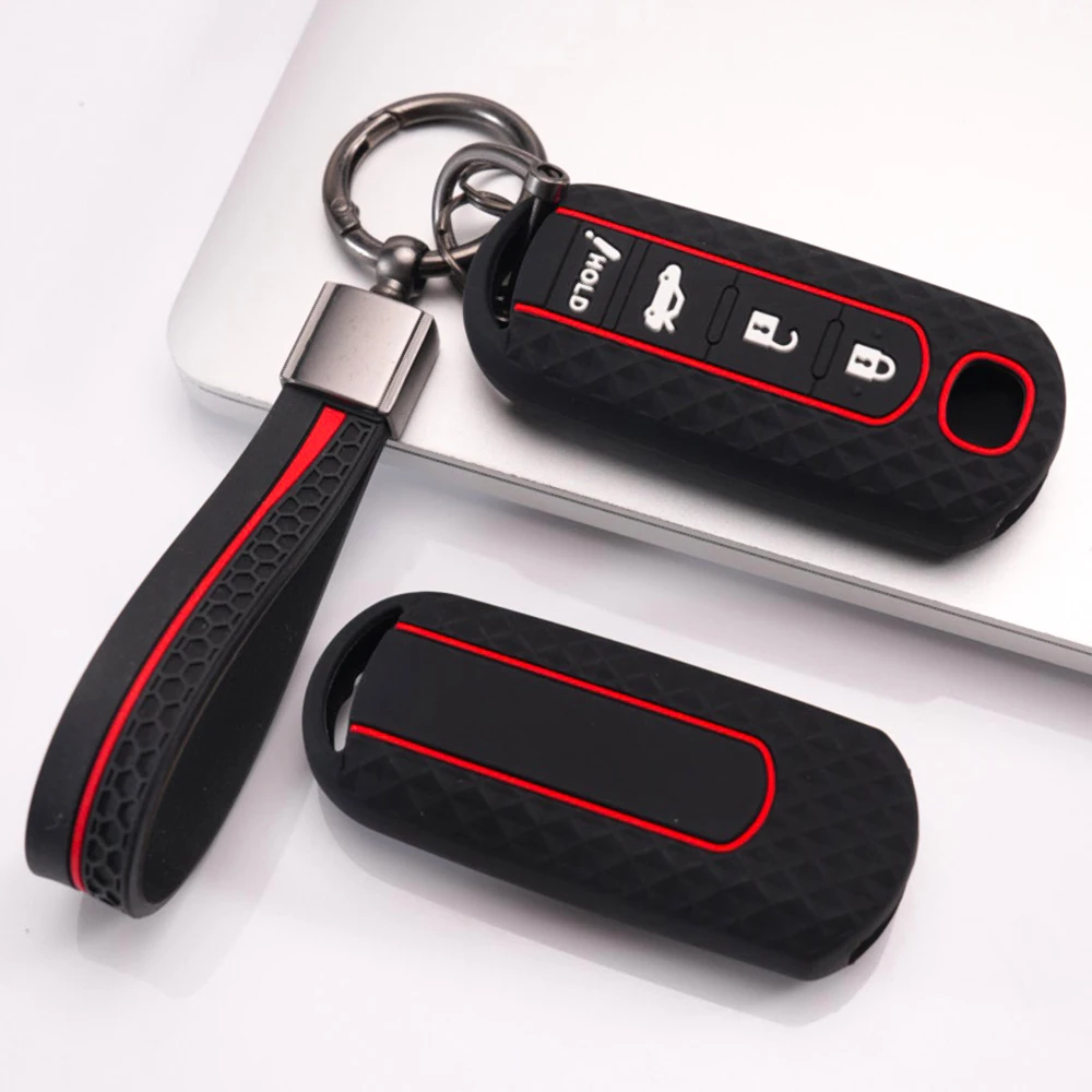 Key Fob Case With Keychain For Mazda 3 Axela 6 Atenza CX3 CX5 CX8 CX9 CX30 CX50 CX60 MX5 MX30 Smooth Finish Perfect Fit Premium