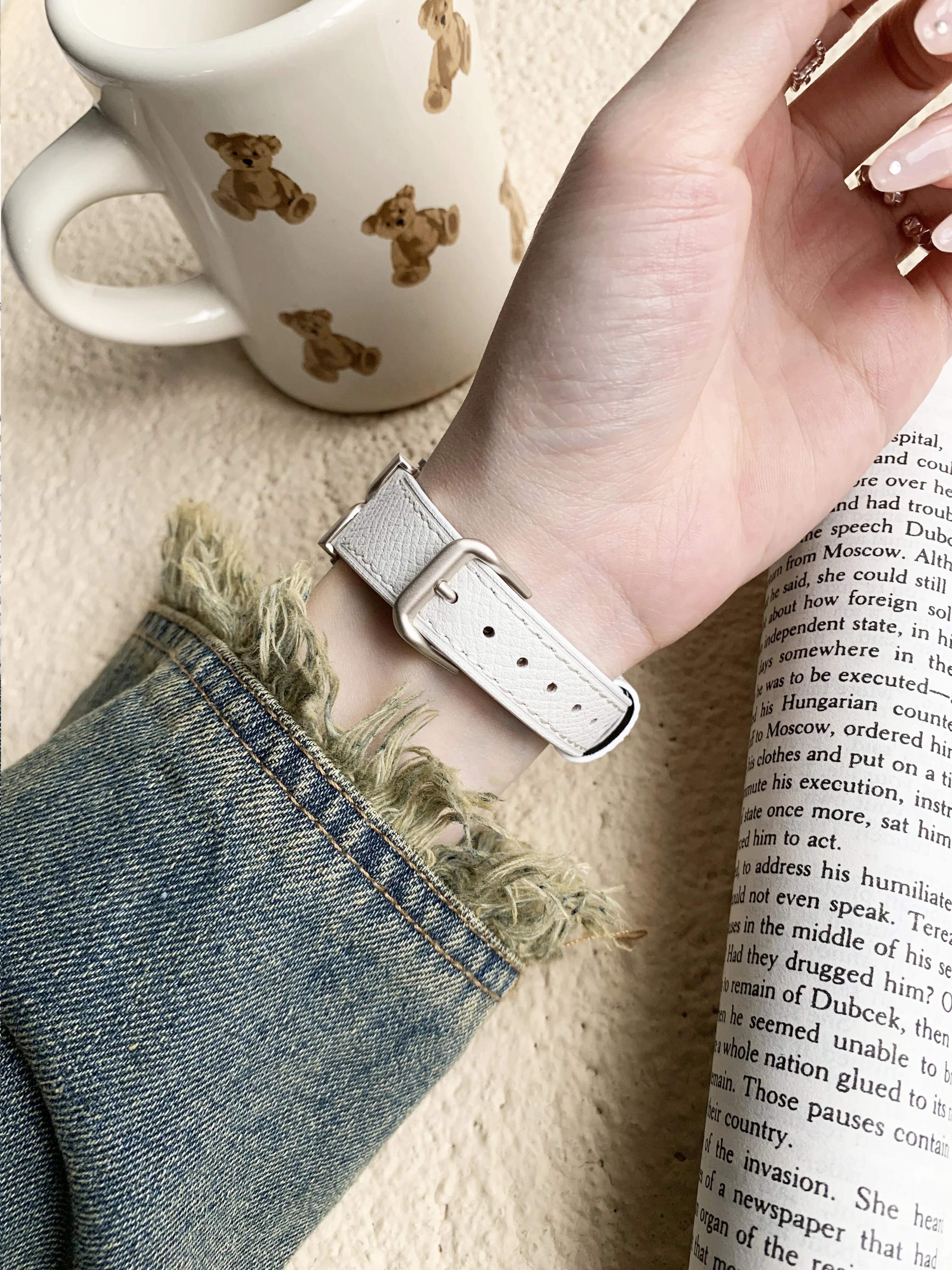 Кожаный ремешок для Apple iWatch band 44 мм 45 мм 49 мм, аксессуары для часов 8 Ultra 49 мм D-образной формы