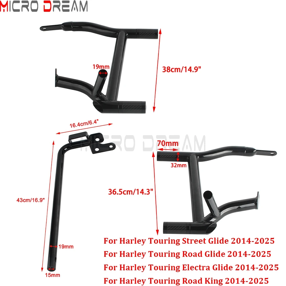 Alforjas de motocicleta, Kit de soportes inferiores de barra de choque para Harley Touring Electra Street Road Glide FLHT FLHX FLTRX 2014-2025