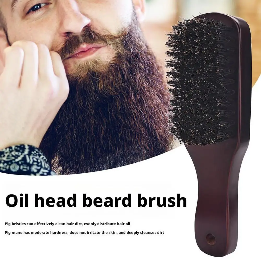 

1PCS Men Beard Brush Wood Handle Boar Bristle Moustache Brush Static Comb Hair Anti Hairdressing Styling Barber Tool Cleani E4A9