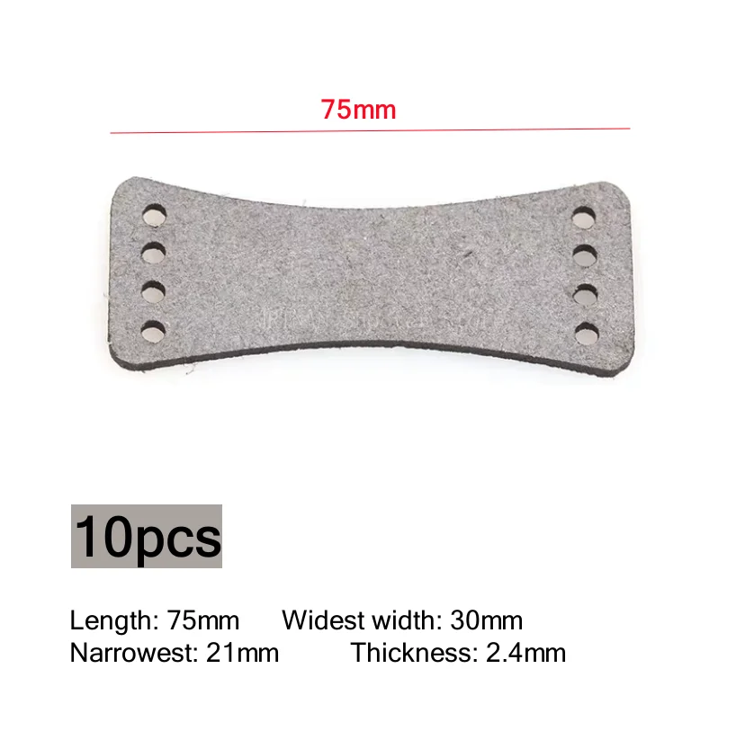 Tasca in pelle microfibra per fionda da 10 pezzi per palline in acciaio Elastico piatto in pelle PU Accessori per tiro da caccia all\'aperto