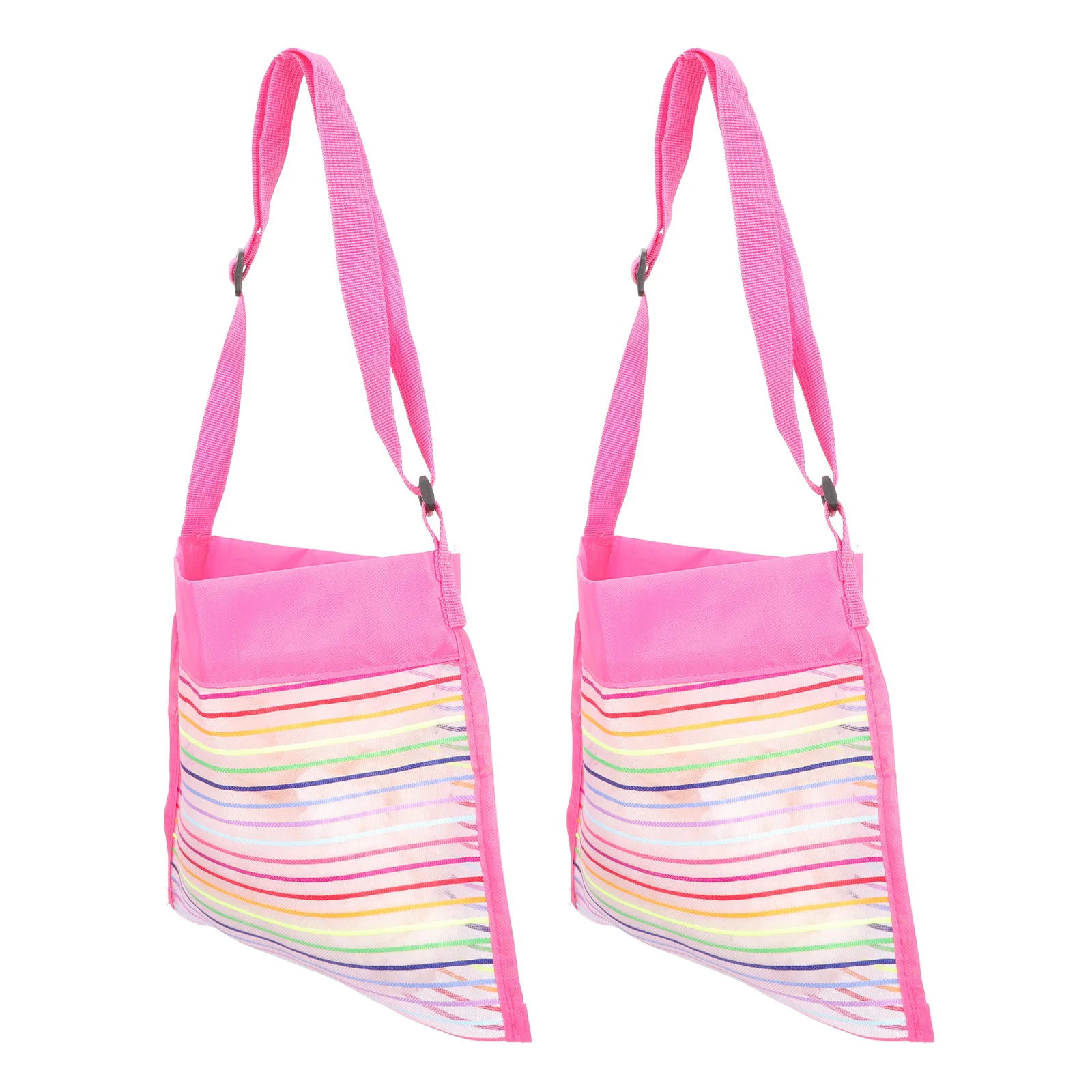 2 個メッシュ子供ビーチバッグ大容量ポータブルトラベルトートスイミングプールシェル収集収納オーガナイザー