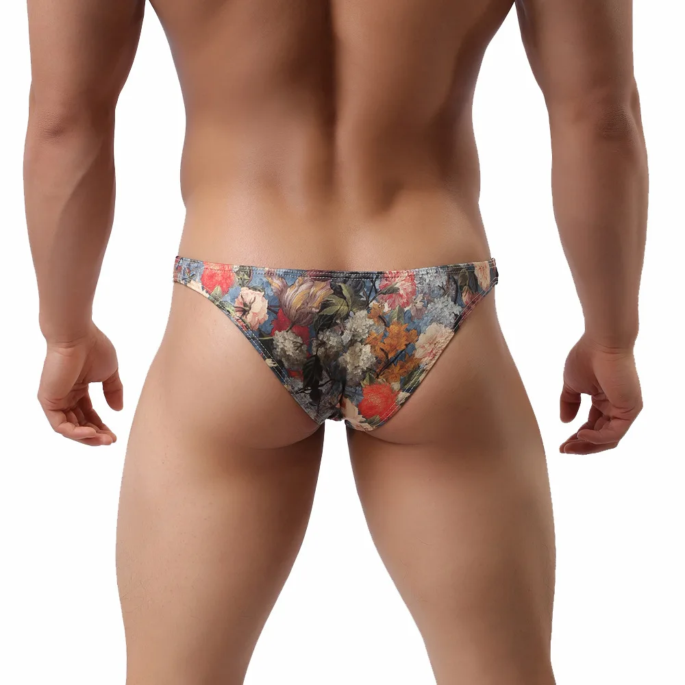 Men's Retro Print Low Rise Briefs Soft Skin-Friendly Breathable Underwear 2 Colors for Daily Wear Comfortable Fashion image 5