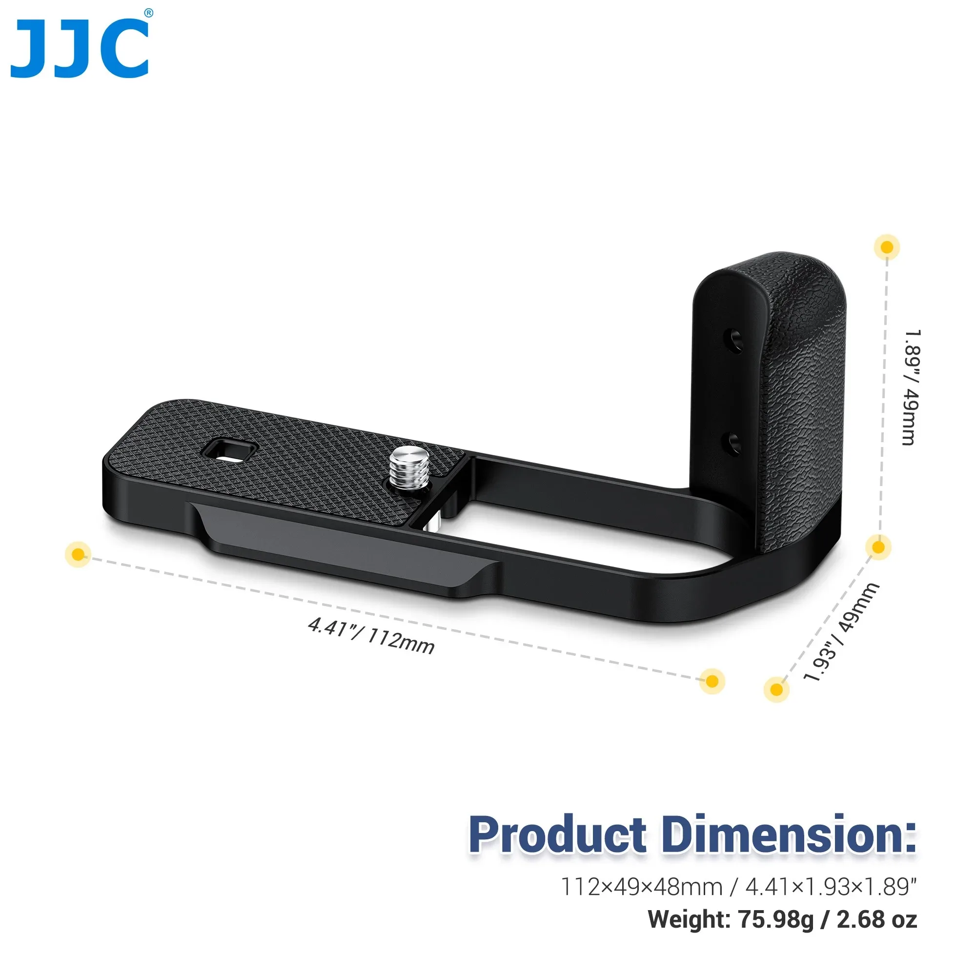 JJCCamera Hand Grip L-Shaped Grip for FUJIFILM X Half Camera Built-in Quick Release Plate for Arca Soft Silicone Handle ﻿
