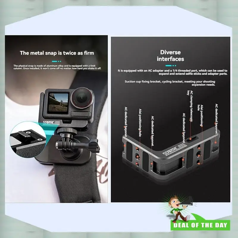 24-Hour Delivery STARTRC L-Type Quick Release Bracket For DJI Osmo 360 For Horizontal& Vertical Shots Magnetic Mount Base Camera