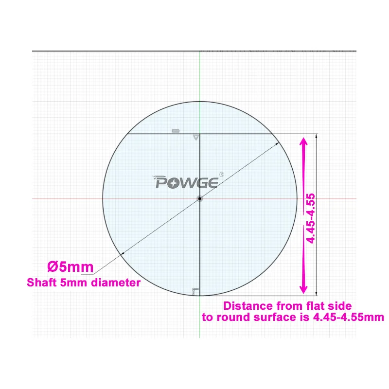 POWGE D-Shaft Grind Flat 45#/S45C/1045/C45 Carbon Structural Steel Rod  Linear shaft  Length=90mm/100mm Diameter 5mm 3D printer